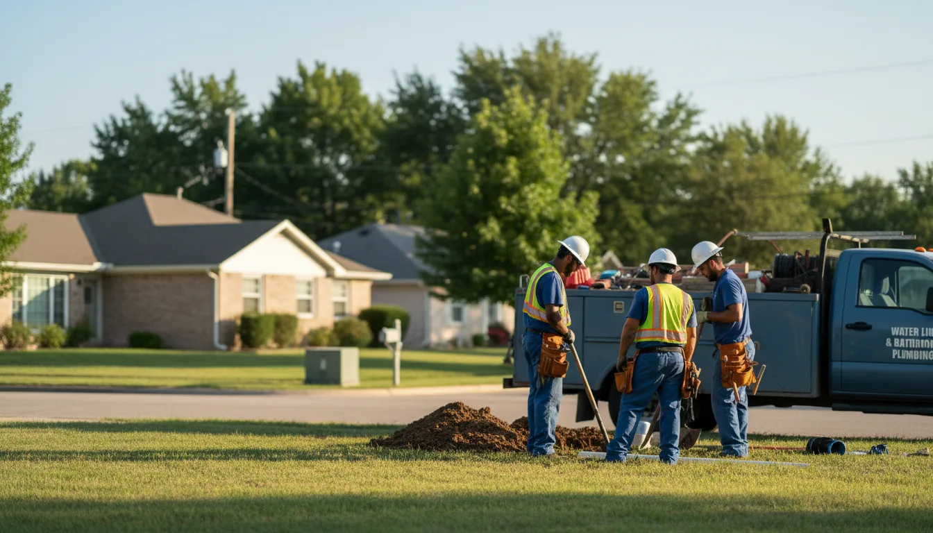 Residential water line and bathroom plumbing service in Wickes, AR